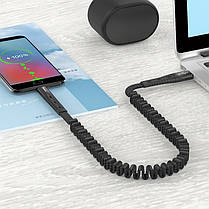 Кабель USB Micro USB HOCO U78 Cotton treasure elastic 2.4A 1.2m (плоский,тканинний) Black, фото 3