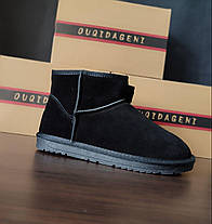 Уггі ЧОРНІ низькі шкіряні класичні унісекс замшева шкіра зима, фото 3
