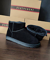 Уггі ЧОРНІ низькі шкіряні класичні унісекс замшева шкіра зима, фото 4