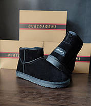 Уггі ЧОРНІ низькі шкіряні класичні унісекс замшева шкіра зима, фото 5