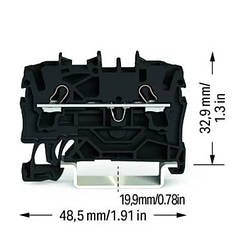 Клема 2-провідна прохідна Wago на DIN-рейку 2,5 (4) мм2 2002-1205