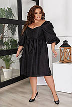 Гарне плаття з жакарду короткі рукави по коліно розміри батал, фото 3