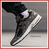 Кроссовки мужские и женские New Balance 2002R grey brown / Нью Баланс 2002Р серые коричневые