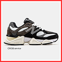 Кроссовки мужские New Balance 9060 black white brown / Нью Баланс 9060 черные белые коричневые 42