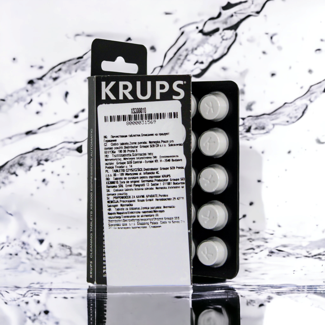 Таблетки від кавових масел Krups XS3000 10 шт таблетки для видалення кавового жиру таблетки для очищення крупс