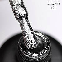 Гель-лак GLOSS 424 сріблястий з мікроблиском, 11 мл