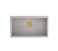 Кухонна мийка гранітна врізна Quadron BM7643221U-GR-PVDG1 Clark 760 бетон - сірий/золотий