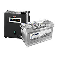 Комплект резервного питания ИБП LPY-W-PSW-800VA+ (560Вт) 5A/15A + АКБ мультигелева 80Ah (А-г) VARTA 6CT