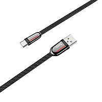 Кабель Usb Type-C HOCO U74 Grand 3A 1.2m (метал.коннект,плоский,тканевый) Black