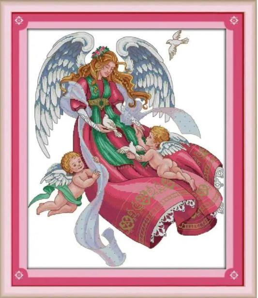 Набір для вишивання за нанесеною на канву схемою "Angel 4 ". AIDA 14CT printed 47*54 см