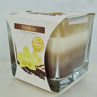 Аромасвечка BISPOL в стакане с запахом Ванили 32 часов, ароматизированная польская арома свеча