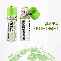 Аккумуляторные USB-батарейки Doublepow АА × 2 шт. по 1450 мА