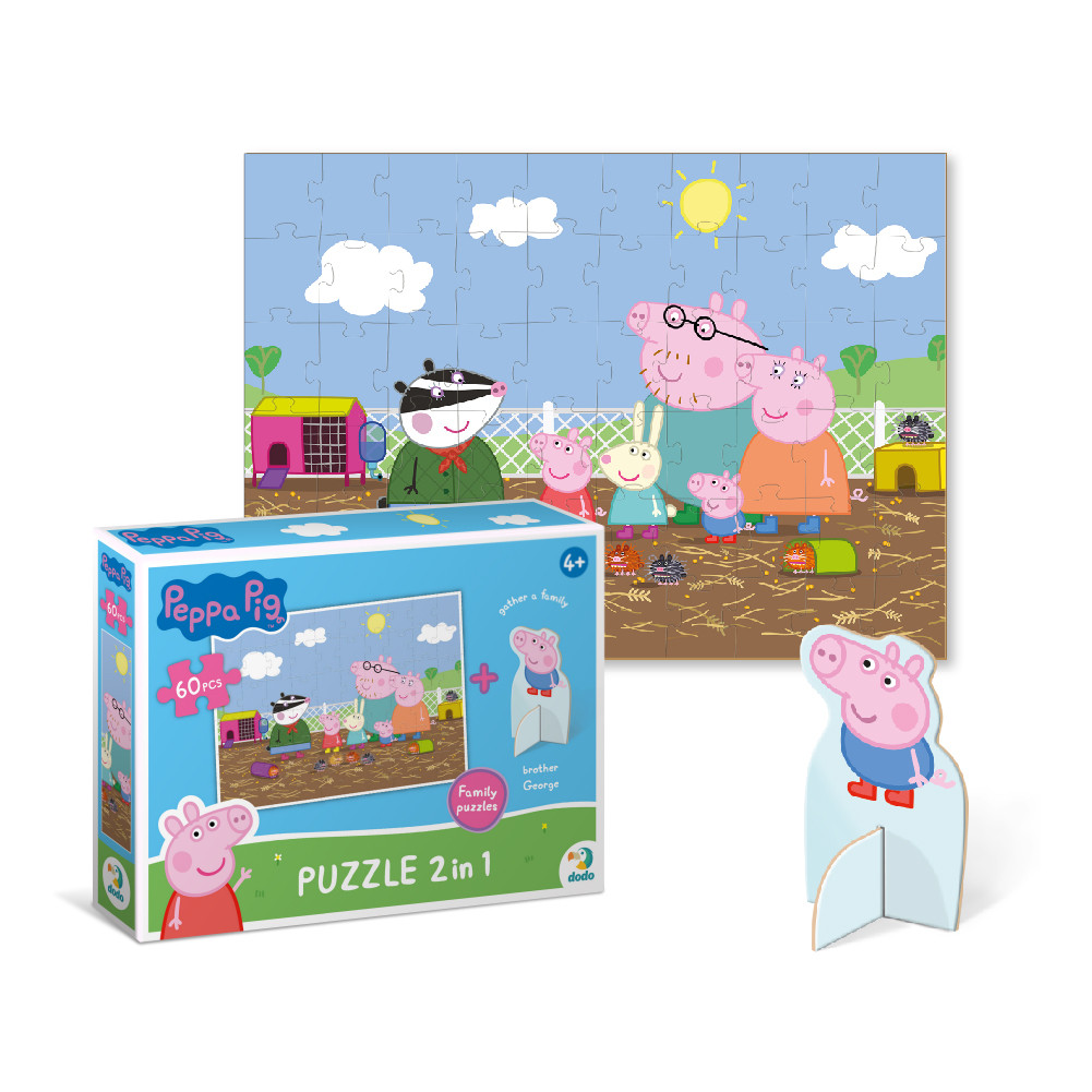 Дитячі пазли 2 в 1, з фігуркою Peppa Pig, Dodo, Свинка Пеппа, 200122