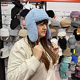 Жіноча голуба шапка вушанка Тедді, фото 2