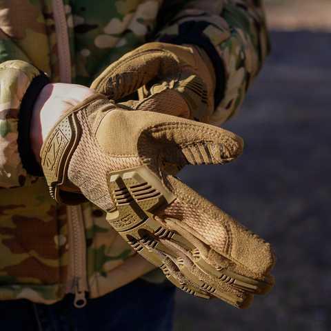 Тактические перчатки M-Pact Mechanix Койот, штурмовые осение перчатки для ЗСУ усиленные сенсорные - фото 3 - id-p1996945639
