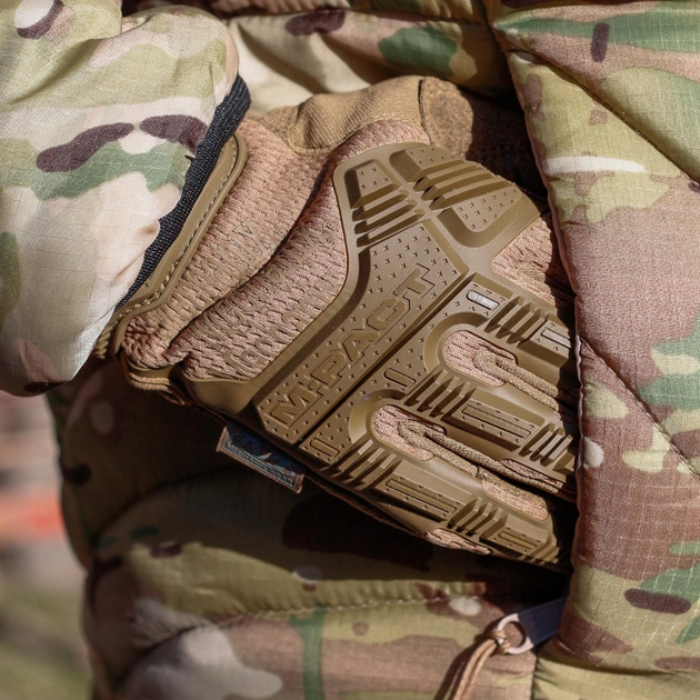 Тактические перчатки M-Pact Mechanix Койот, штурмовые осение перчатки для ЗСУ усиленные сенсорные - фото 9 - id-p1996945639