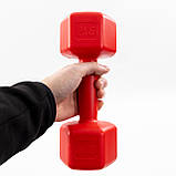 Набор для фитнеса 2в1 коврик для фитнеса и спорта (каремат) + гантели 2шт по 2 кг OSPORT Set 4 (n-0035) Червоний, фото 6