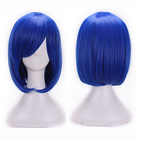 Перука каре 32 см c подовженою чолкою синя