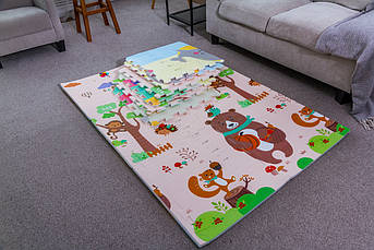 Дитячій килимок-пазл 60х60х1.5 см Лісові мешканці (6 пазлів)
