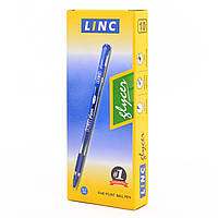 Ручка кульк/ масл "Glycer" синя 0,7 мм "LINC" ціна за 10 шт. // 411801 ish
