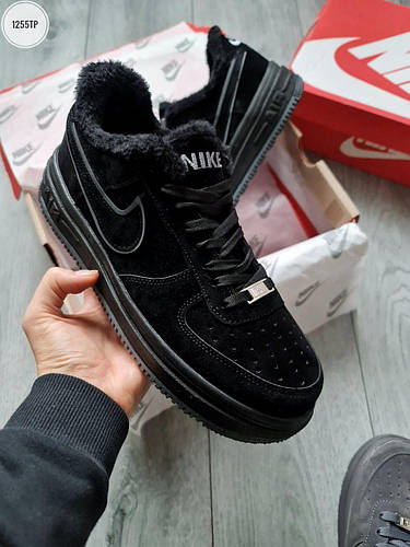 Мужские зимние кроссовки Nike Suede Winter Обувь Найк черные замшевые ...