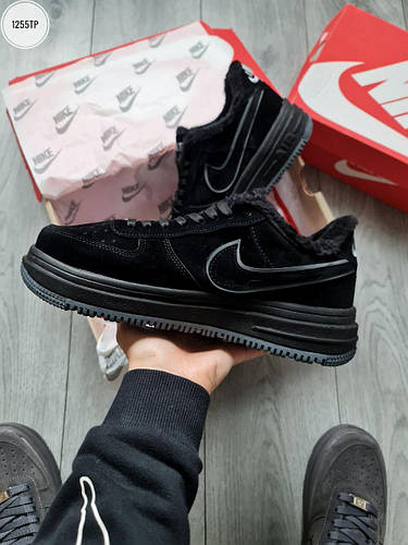 Мужские зимние кроссовки Nike Suede Winter Обувь Найк черные замшевые ...