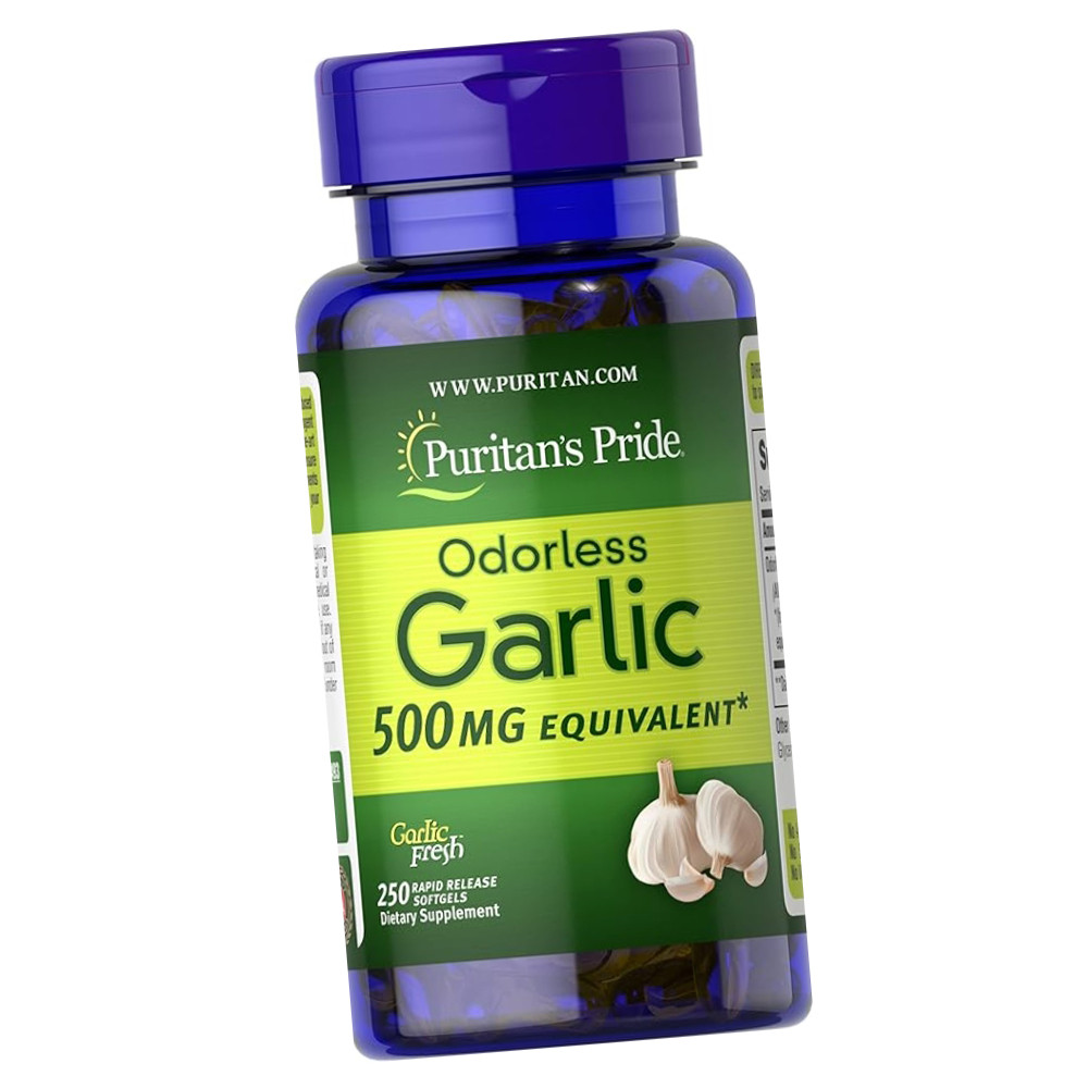 Екстракт часнику Puritan's Pride Odorless Garlic 500 мг 250 гел капсул