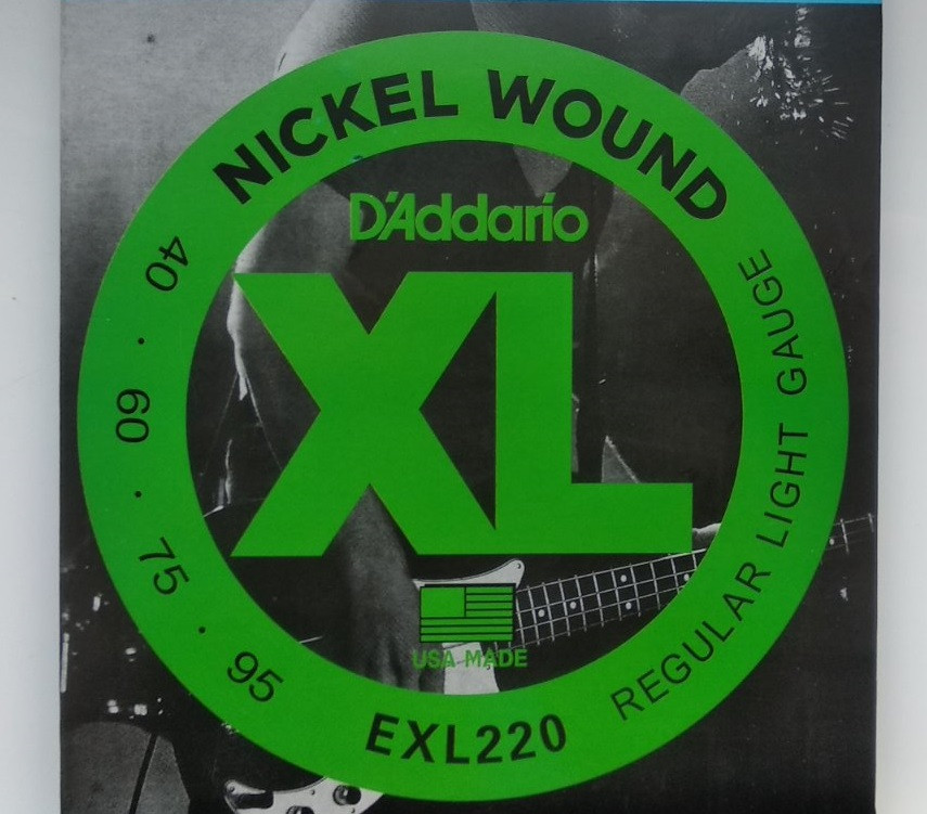 Струни Для 4-х струнної Бас-Гітари D'Addario EXL220 Nickel Wound Super Light 4-String Bass 40/95