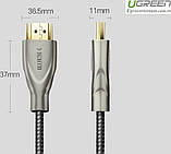 Кабель UGREEN HD131 HDMI Carbon Fiber Zinc Alloy Cable 2m (Gray) (UGR-50108), фото 3