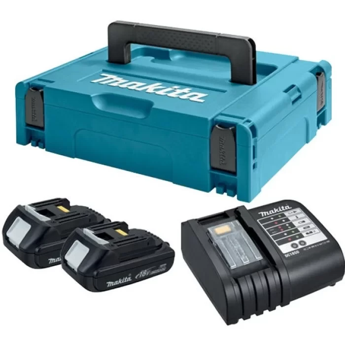 Набір акумуляторів + зарядка Makita LXT 197136-5 (BL1815Nx2, DC18SD, Makpac)