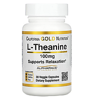 Теанін California Gold Nutrition L-Theanine 100 mg 30 вег капс