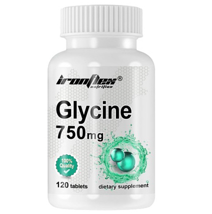 Гліцин IronFlex Glycine 750 mg 120 tabs, фото 1