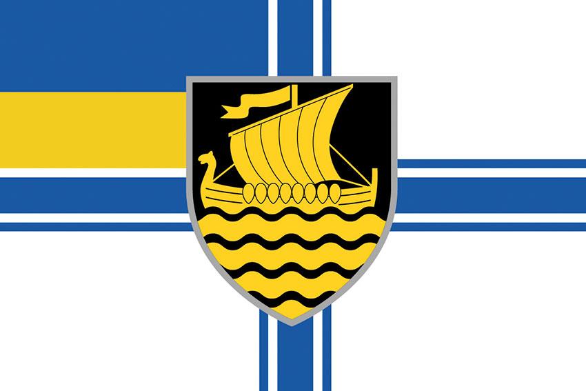 Прапор 36 ОБрМП імені Михайла Білинського ЗСУ (лого 3)