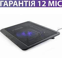 Охлаждающая Подставка Для Ноутбука до 15.6" Gembird NBS-1F15-04, черная, с подсветкой