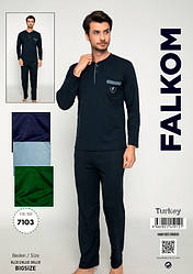 Комплект демісезонний чоловічий, (футболка, довгий рукав + штани), х/б, Falkom (розмір 3XL)