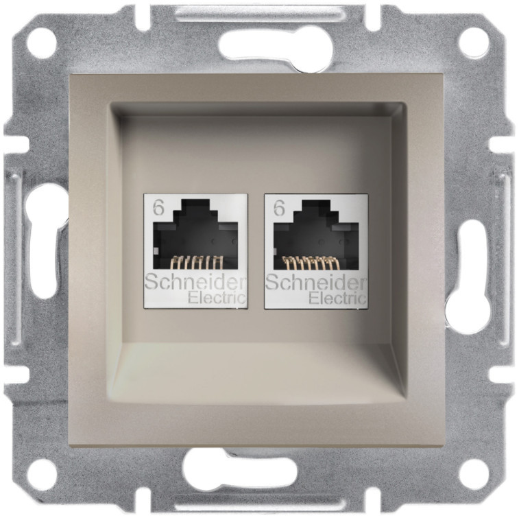 Розетка комп'ютерна RJ45 UTP кат.6 Asfora бронза ABS [EPH4800169] Шнейдер Електрік