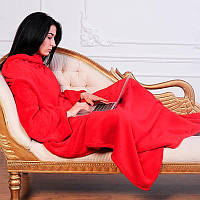 Плед с рукавами Snuggie халат - одеяло Красный