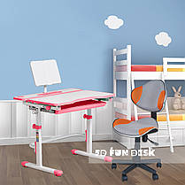 Комплект для дівчинки зростаюча дитяча парта Cubby Fressia Pink + крісло FunDesk LST3 Orange-Grey + настільна лампа, фото 3