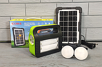 Солнечная станция / Фонарь-светильник аккумуляторный с PowerBank + 3 лампочки GD-105