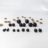 Очі-напівсфери на безпечному кріпленні для іграшок чорні 6мм