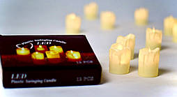 Набір з 12 світлодіодних "чайних" свічок для декоративного підсвічування.