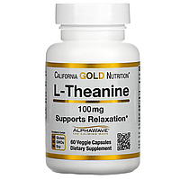 Теанін California Gold Nutrition L-Theanine 100 mg 60 вег капс