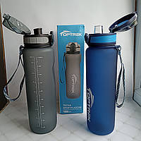 Бутылка для воды 1000мл с дозатором, фляга для спорта, активного отдыха TOPTREK Tritan!