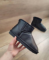Чорні уггі низькі натуральна шкіра зима унісекс, фото 3