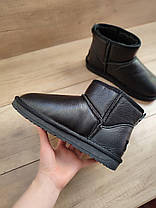 Чорні уггі низькі натуральна шкіра зима унісекс, фото 5