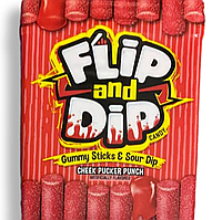 Жевательные конфеты Flip and Dip Sour Dip Cheek Pucker Punch Фруктовый Пунш 13s 96g