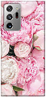 Чехол с принтом для Samsung Galaxy Note 20 Ultra / на самсунг галакси ноте 20 ультра Pink peonies