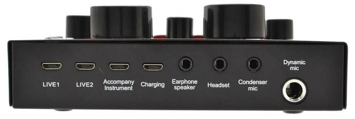 Звуковая карта внешняя V8 7635 для микрофона 1000 mAh Bluetooth черная ...