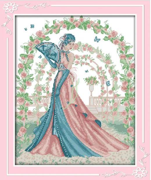 Набір для вишивання за нанесеною на канву схемою "Bride" . AIDA 14CT printed, 33*40 см