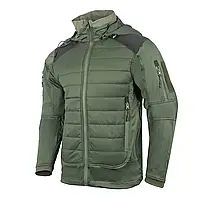 Тактическая куртка с липучками демисезонная Олива/ Водоотталкивающая армейская куртка хаки с капюшоном